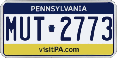 PA license plate MUT2773