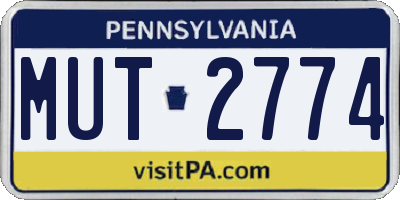PA license plate MUT2774