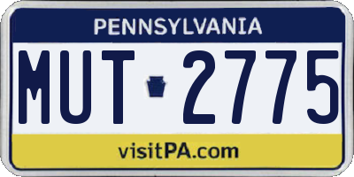 PA license plate MUT2775
