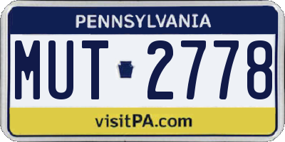 PA license plate MUT2778