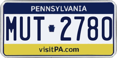 PA license plate MUT2780