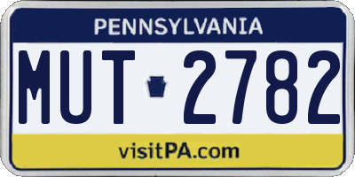 PA license plate MUT2782