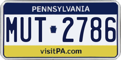 PA license plate MUT2786