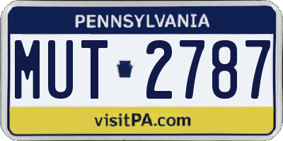 PA license plate MUT2787