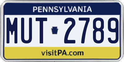 PA license plate MUT2789