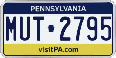 PA license plate MUT2795
