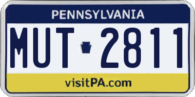 PA license plate MUT2811