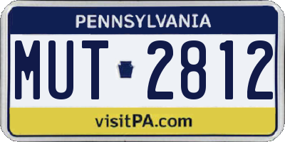 PA license plate MUT2812