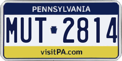 PA license plate MUT2814