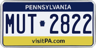 PA license plate MUT2822