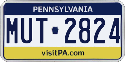PA license plate MUT2824