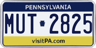 PA license plate MUT2825