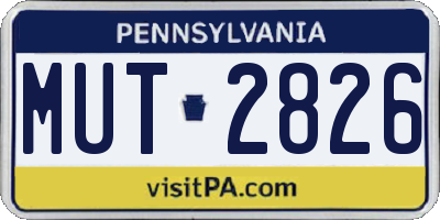 PA license plate MUT2826
