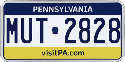 PA license plate MUT2828