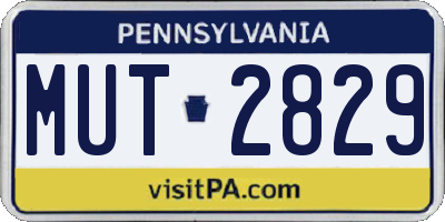 PA license plate MUT2829