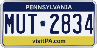 PA license plate MUT2834