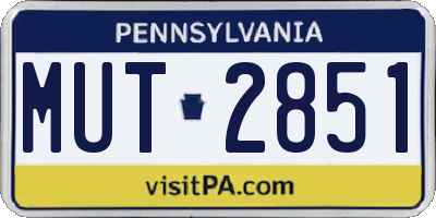 PA license plate MUT2851