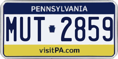 PA license plate MUT2859