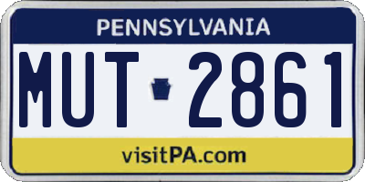 PA license plate MUT2861