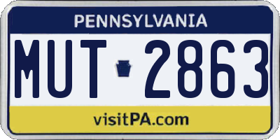 PA license plate MUT2863