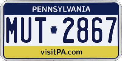 PA license plate MUT2867