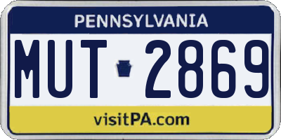 PA license plate MUT2869