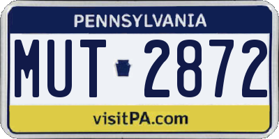 PA license plate MUT2872