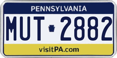 PA license plate MUT2882