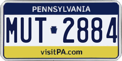 PA license plate MUT2884