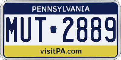 PA license plate MUT2889