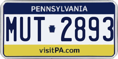 PA license plate MUT2893