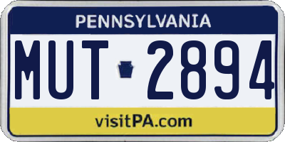 PA license plate MUT2894