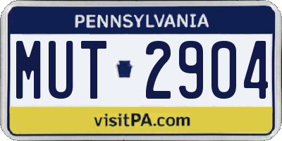 PA license plate MUT2904