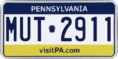 PA license plate MUT2911