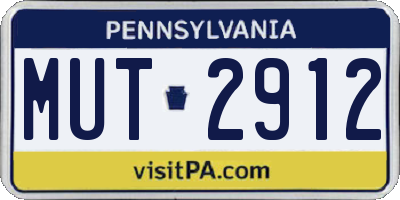 PA license plate MUT2912