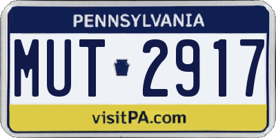PA license plate MUT2917