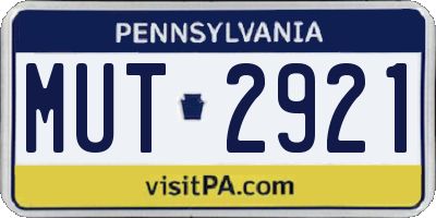 PA license plate MUT2921