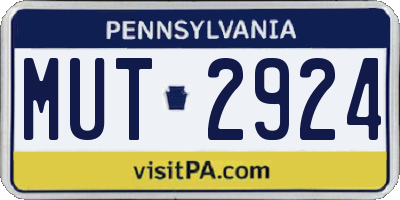 PA license plate MUT2924