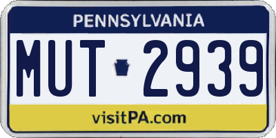 PA license plate MUT2939