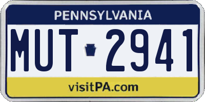 PA license plate MUT2941