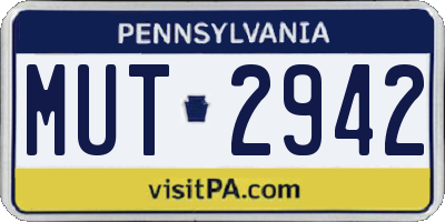 PA license plate MUT2942