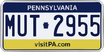 PA license plate MUT2955