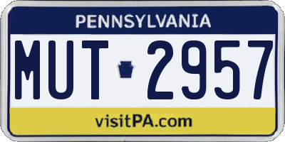 PA license plate MUT2957