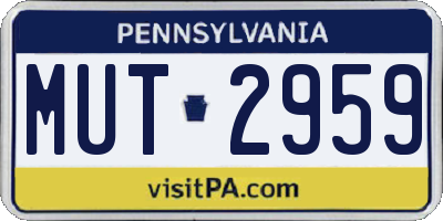 PA license plate MUT2959