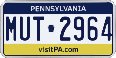 PA license plate MUT2964