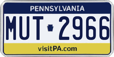 PA license plate MUT2966