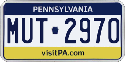 PA license plate MUT2970