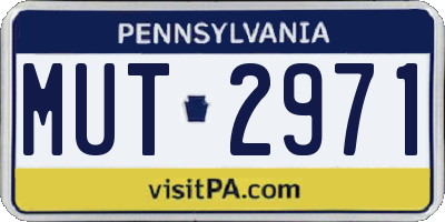 PA license plate MUT2971