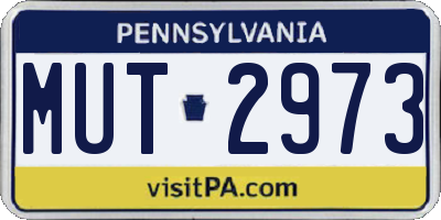 PA license plate MUT2973