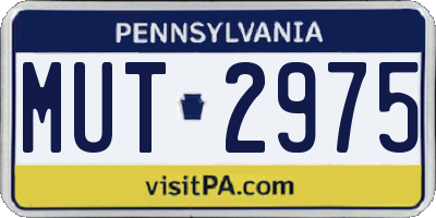 PA license plate MUT2975